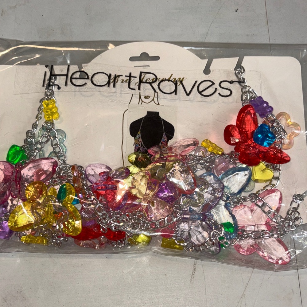 iHeartRaves Multicolor Butterfly Necklace